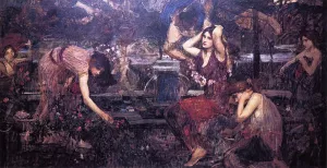 Sketch for 'Flora and the Zephyrs' painting by John William Waterhouse