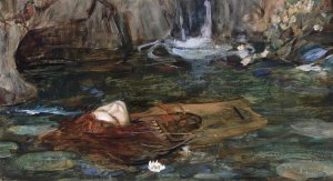 Study For Nymphs Finding The Head Of Orpheus by John William Waterhouse Oil Painting