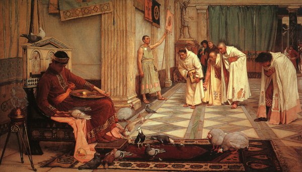 Main Product Photo of The Favourites of the Emperor Honorious Painting by John William Waterhouse