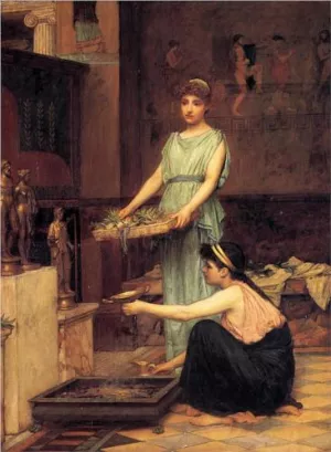 The Household Gods by John William Waterhouse - Oil Painting Reproduction