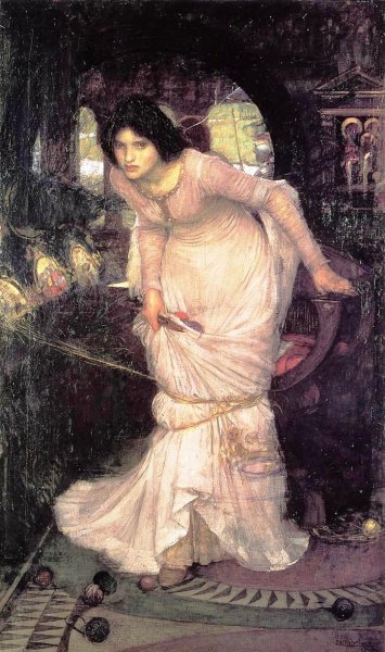 Main Product Photo of The Lady of Shalott Painting by John William Waterhouse