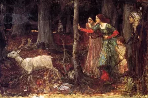 The Mystic Wood Oil painting by John William Waterhouse