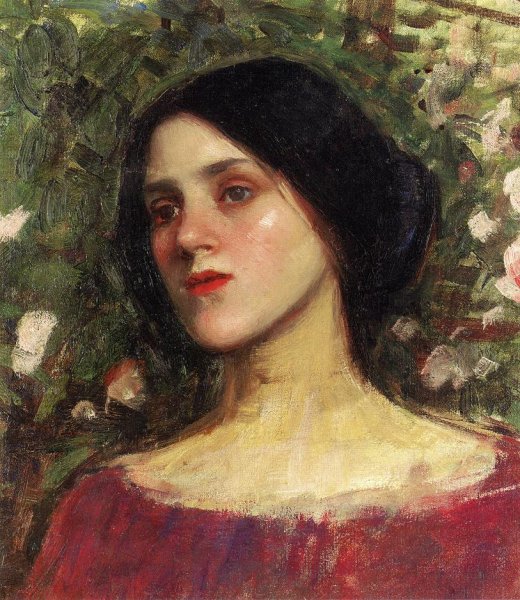Main Product Photo of The Rose Bower Painting by John William Waterhouse