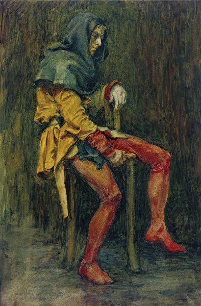 Main Product Photo of Touchstone, The Jester Painting by John William Waterhouse
