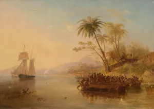 The rescue of William D'Oyly by John Wilson Carmichael Oil Painting