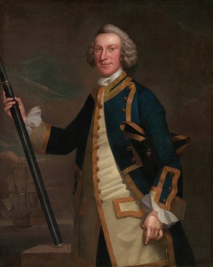 Portrait of a Naval Officer by John Wollaston Oil Painting