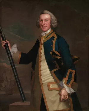Portrait of a Naval Officer by John Wollaston Oil Painting