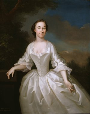 Portrait of Lucy Parry, Wife of Admiral Parry by John Wollaston Oil Painting