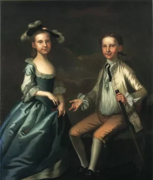 Warner Lewis II and Rebecca Lewis by John Wollaston - Oil Painting Reproduction
