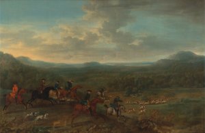 A Fox Hunt by John Wootton Oil Painting