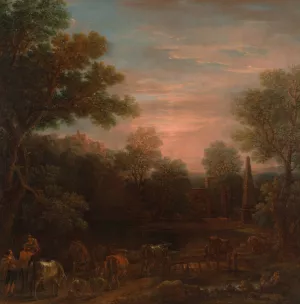 Classical Landscape: Evening by John Wootton Oil Painting