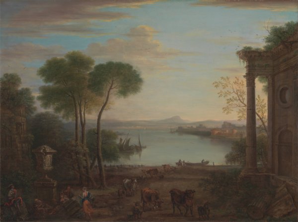 Classical Landscape  by John Wootton - Hand-Painted Oil Painting Reproduction