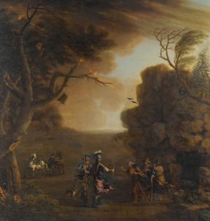Macbeth And Banquo With The Three Witches by John Wootton Oil Painting