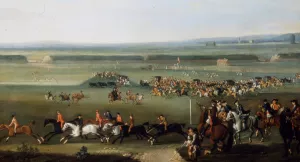 Racing Scene at Newmarket by John Wootton Oil Painting