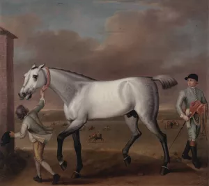 The Duke of Hamilton's Grey Racehorse 'Victorious' at Newmarket by John Wootton Oil Painting