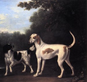 Two of the Duchess of Marlborough's Dogs by John Wootton Oil Painting