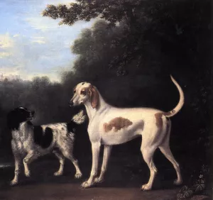 Two of the Duchess of Marlborough's Dogs Oil painting by John Wootton