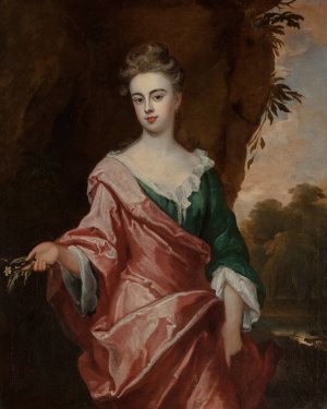 Portrait of Lucy Sherard, daughter of the Earl of Harborough and wife of Duke of Rutland by John Zachary Kneller Oil Painting