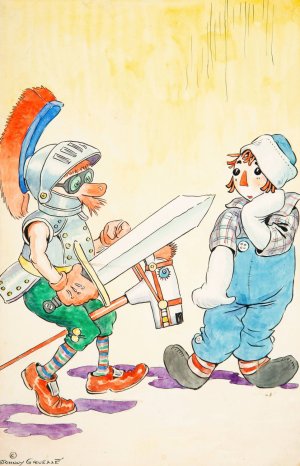 Oh Dear, Raggedy Ann and Andy and the Camel with the Wrinkled Knees by Johnny Gruelle Oil Painting