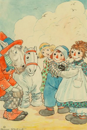 Raggedy Ann and Andy and the Camel with the Wrinkled Knees by Johnny Gruelle Oil Painting