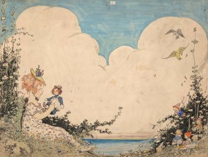 Raggedy Ann Stories Endpapers by Johnny Gruelle Oil Painting