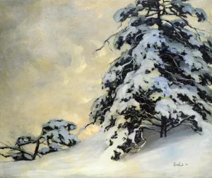 After the Snowfall by Jonas Lie Oil Painting