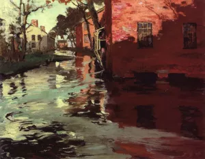 Flood, Plainfield, New Jersey by Jonas Lie - Oil Painting Reproduction