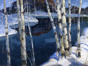 Winter Blue by Jonas Lie - Oil Painting Reproduction