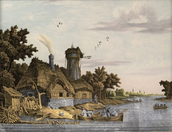 Main Product Photo of Mill along a River  Painting by Jonas Zeuner