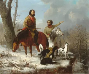 Trappers by Jonathan K. Trego - Oil Painting Reproduction