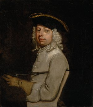 Portrait of the Artist by Jonathan Richardson The Elder Oil Painting