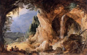Landscape with Grotto by Joos De Momper - Oil Painting Reproduction