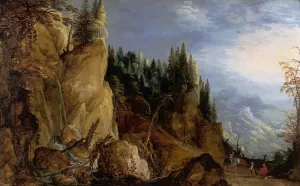 Mountain Landscape by Joos De Momper Oil Painting