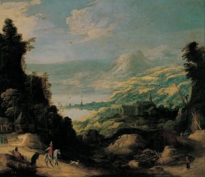 Mountain Landscape by Joos De Momper Oil Painting