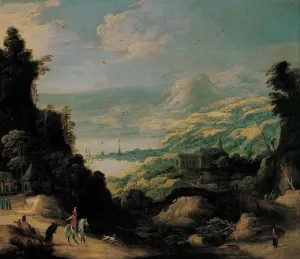 Mountain Landscape by Joos De Momper Oil Painting