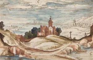 Landscape with Chateau on a Hill by Joos De Momper The Younger Oil Painting