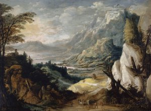 Mountainous Landscape by Joos De Momper The Younger Oil Painting