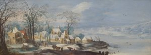 Winter Landscape by Joos De Momper The Younger Oil Painting