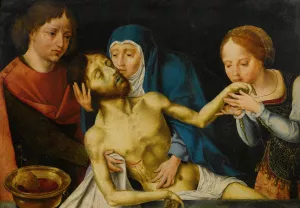 The Lamentation by Joos Van Cleve (Follower) Oil Painting