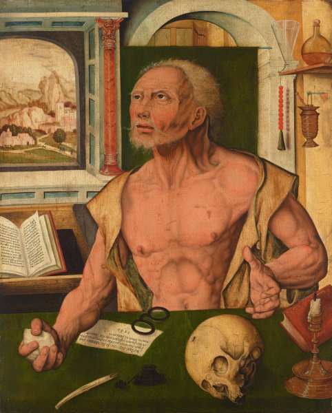 Main Product Photo of The Penitent Saint Jerome in his study  Painting by Joos Van Cleve (Follower)