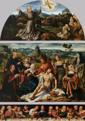 Altarpiece of the Lamentation by Joos Van Cleve - Oil Painting Reproduction