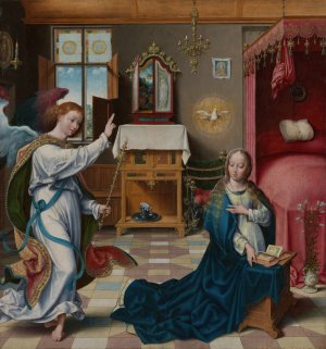 The Annunciation by Joos Van Cleve Oil Painting
