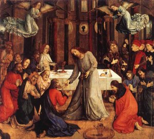 The Institution of the Eucharist by Joos Van Wassenhove Oil Painting