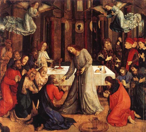 The Institution of the Eucharist by Joos Van Wassenhove - Hand-Painted Oil Painting Reproduction