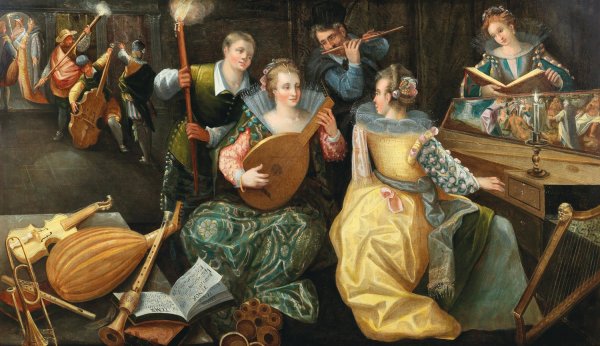 A Music Making Company by Joos Van Winghe - Hand-Painted Oil Painting Reproduction