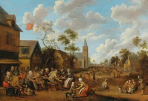 A village feast Oil painting by Joost Cornelisz Droochsloot