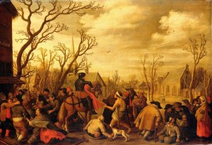 St Martin Cutting Off Part of his Cloak for a Beggar by Joost Cornelisz Droochsloot Oil Painting
