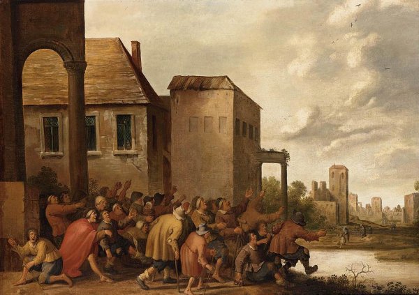 Main Product Photo of The Pool of Bethesda Painting by Joost Cornelisz. Droochsloot