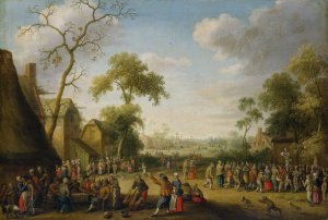 Village Scene by Joost Cornelisz Droochsloot Oil Painting