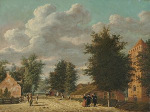 View of the Village of Eemnes by Jordanus Hoorn Oil Painting